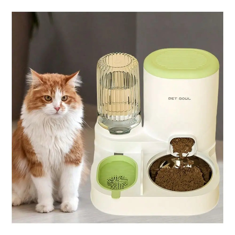 Integrated Automatic Pet Water Dispenser And Stainless Steel Bowl Set
