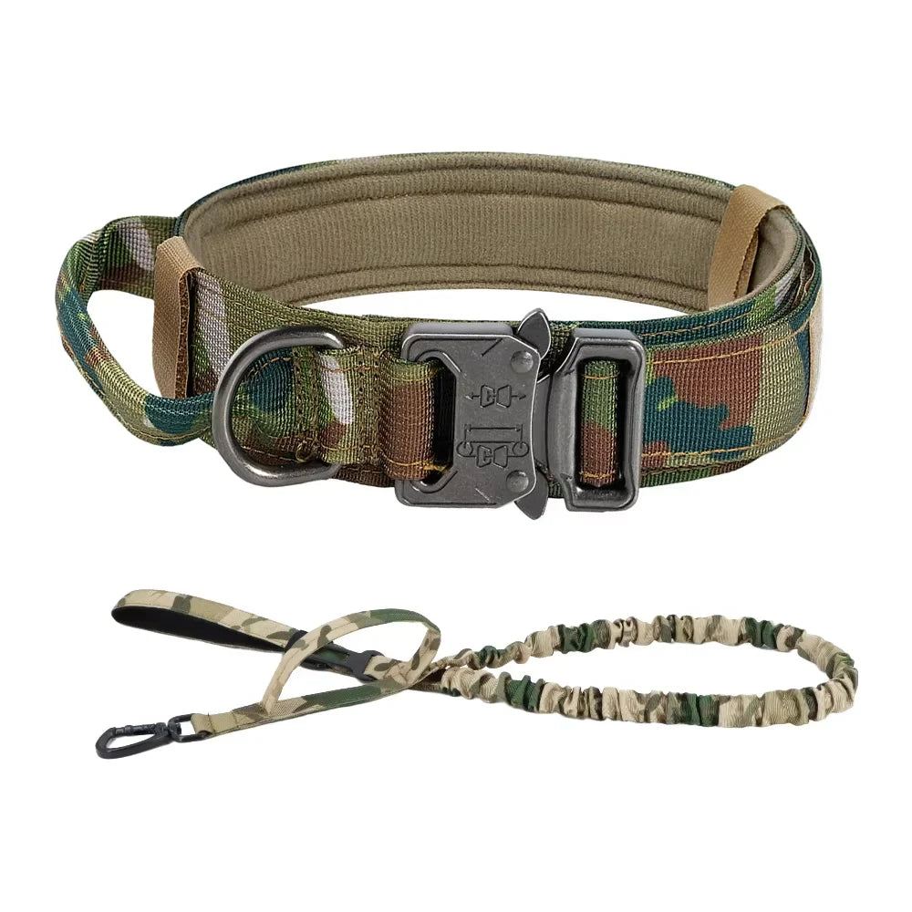 Nylon Adjustable Tactical Dog Training Collar And Leash Set