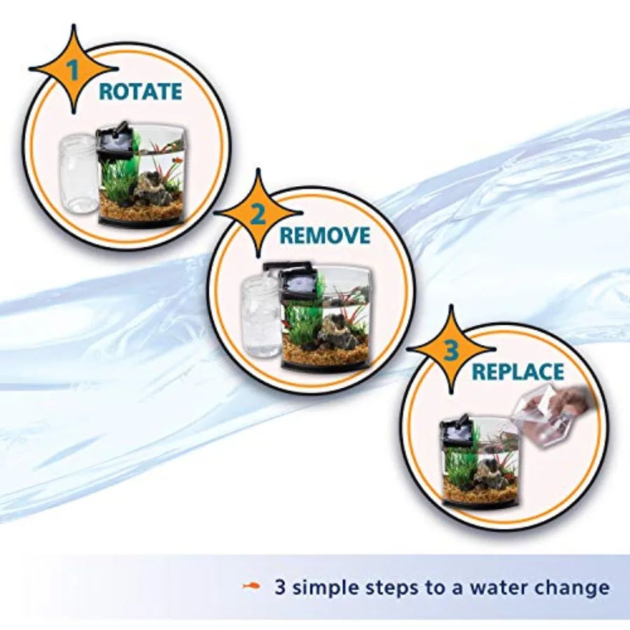 LED MiniBow Aquarium Fish Tank Kit With SmartClean Technology