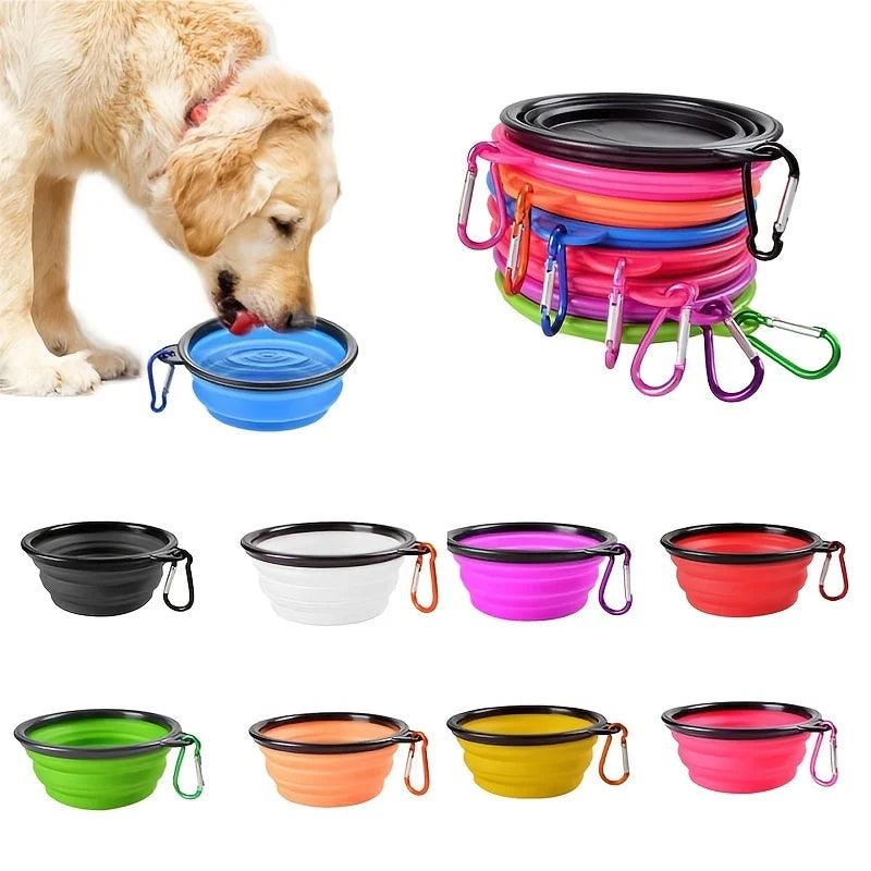 Portable Collapsible Pet Bowl For Cats And Dogs TPR Silicone