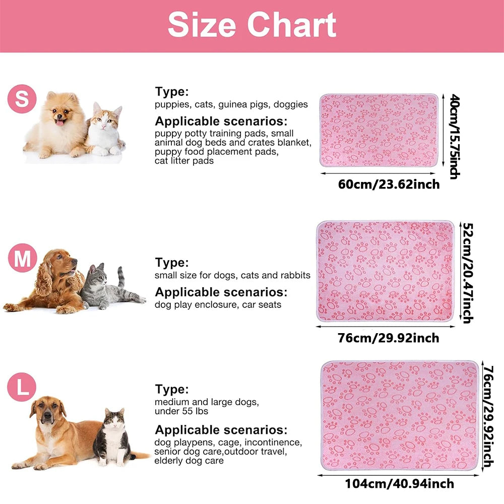 Ultra-Soft Paw Print Dog Blankets, Cozy, Machine Washable