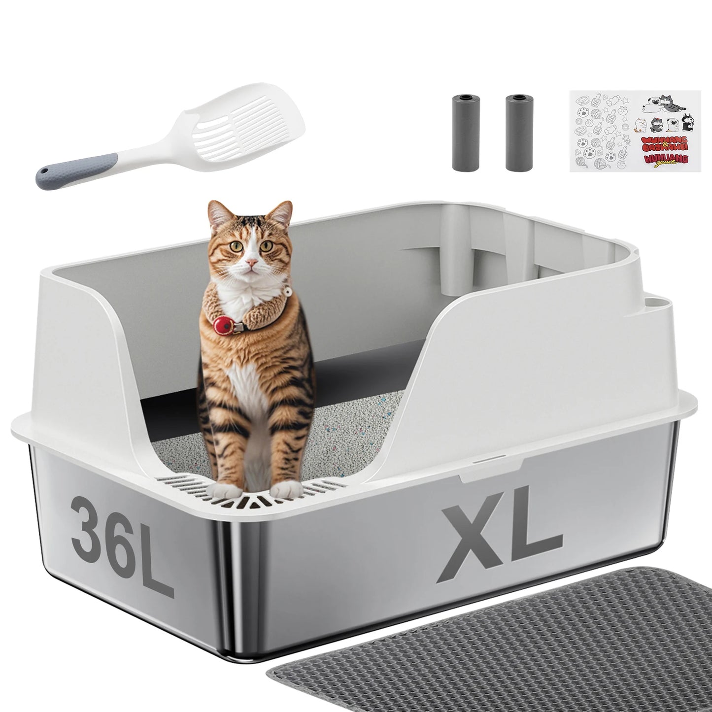 Stainless Steel Cat Litter Box With Lid Leak Proof