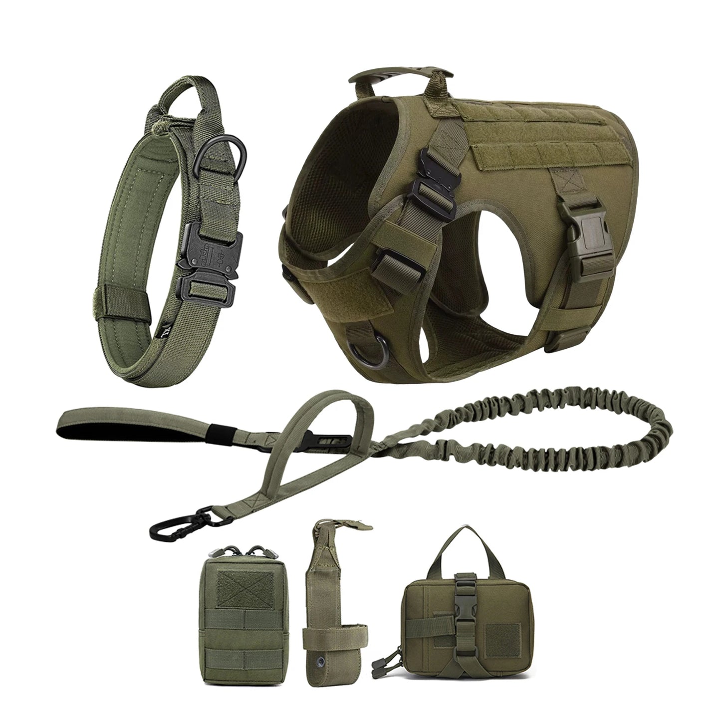 Tactical Dog Harness With Molle Pouches For Medium To Large Dogs