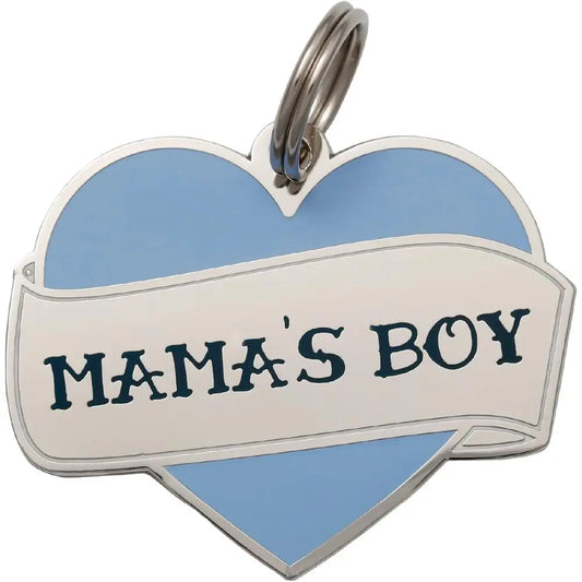 Mama's Boy Personalized Pet ID Tag Engraved In Durable Brass