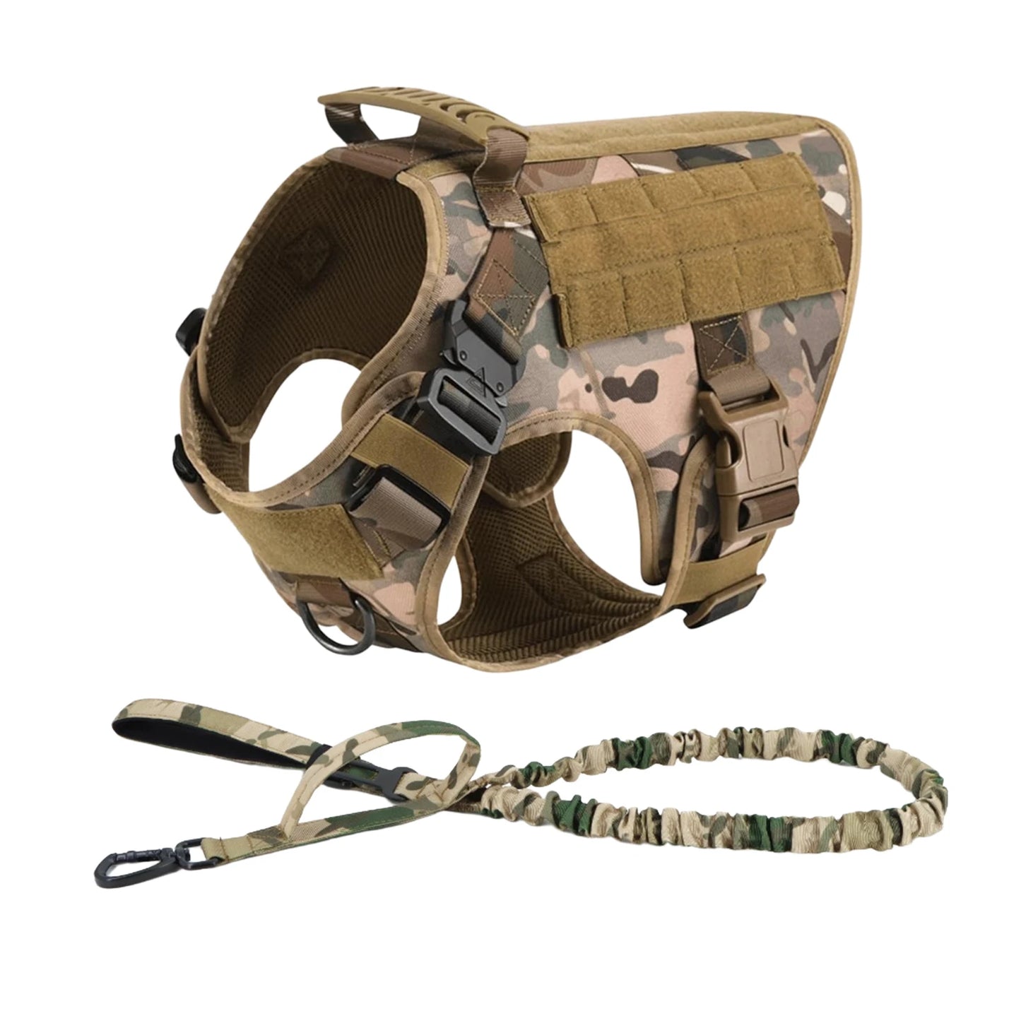 Tactical Dog Harness With Molle Pouches For Medium To Large Dogs