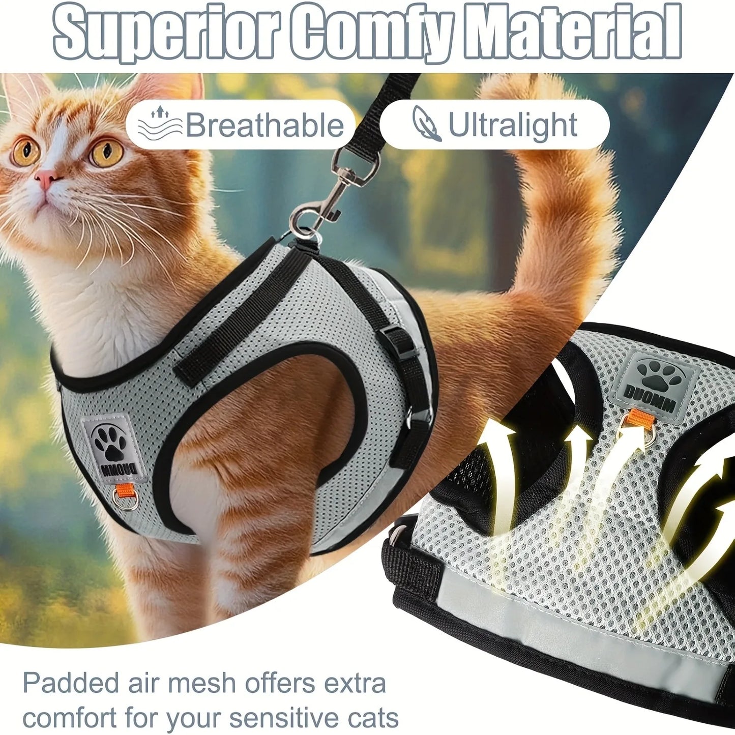 Cats Pet Collar and Harness Kitten Accessories Set