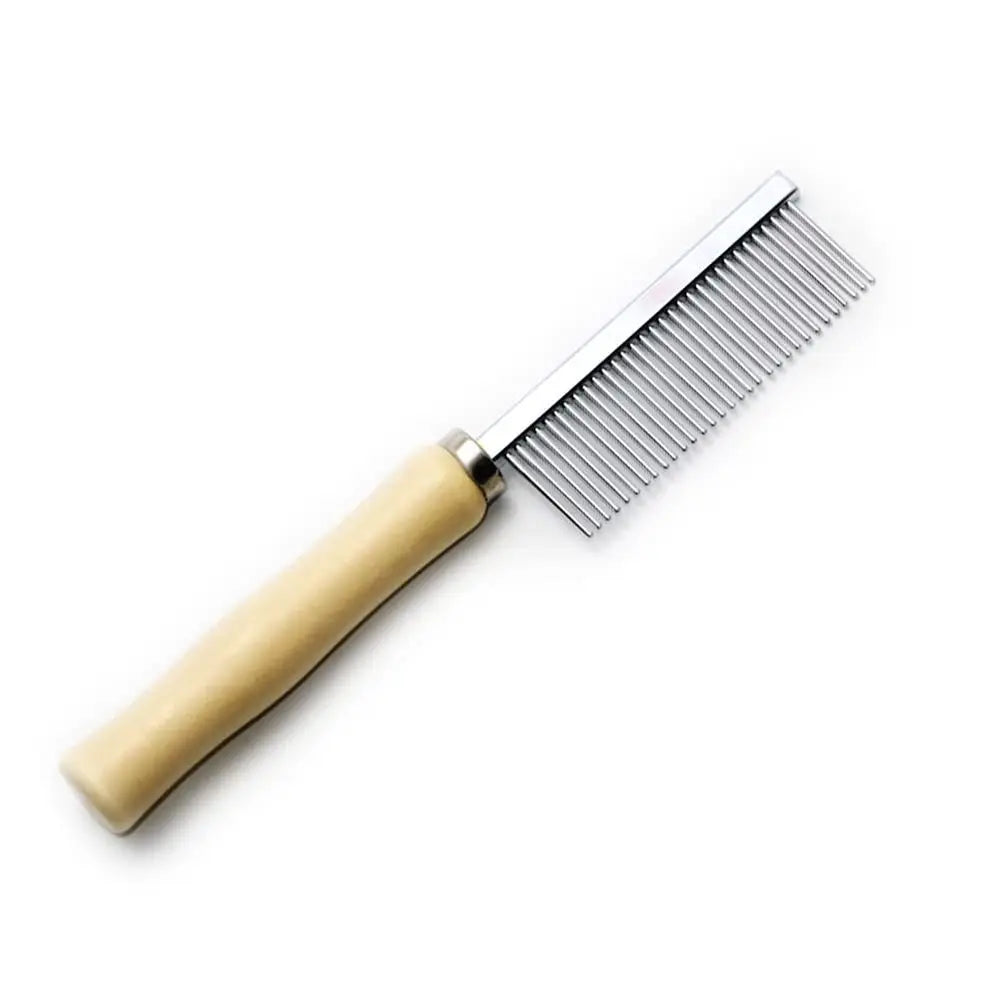 Grooming Comb for Dogs and Cats With Wooden Handle