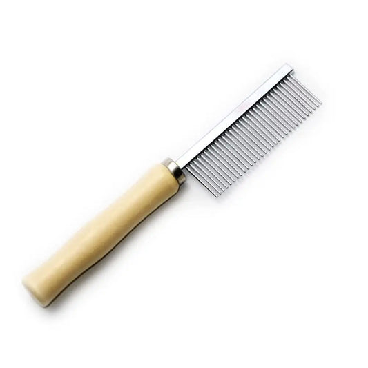 Grooming Comb for Dogs and Cats With Wooden Handle