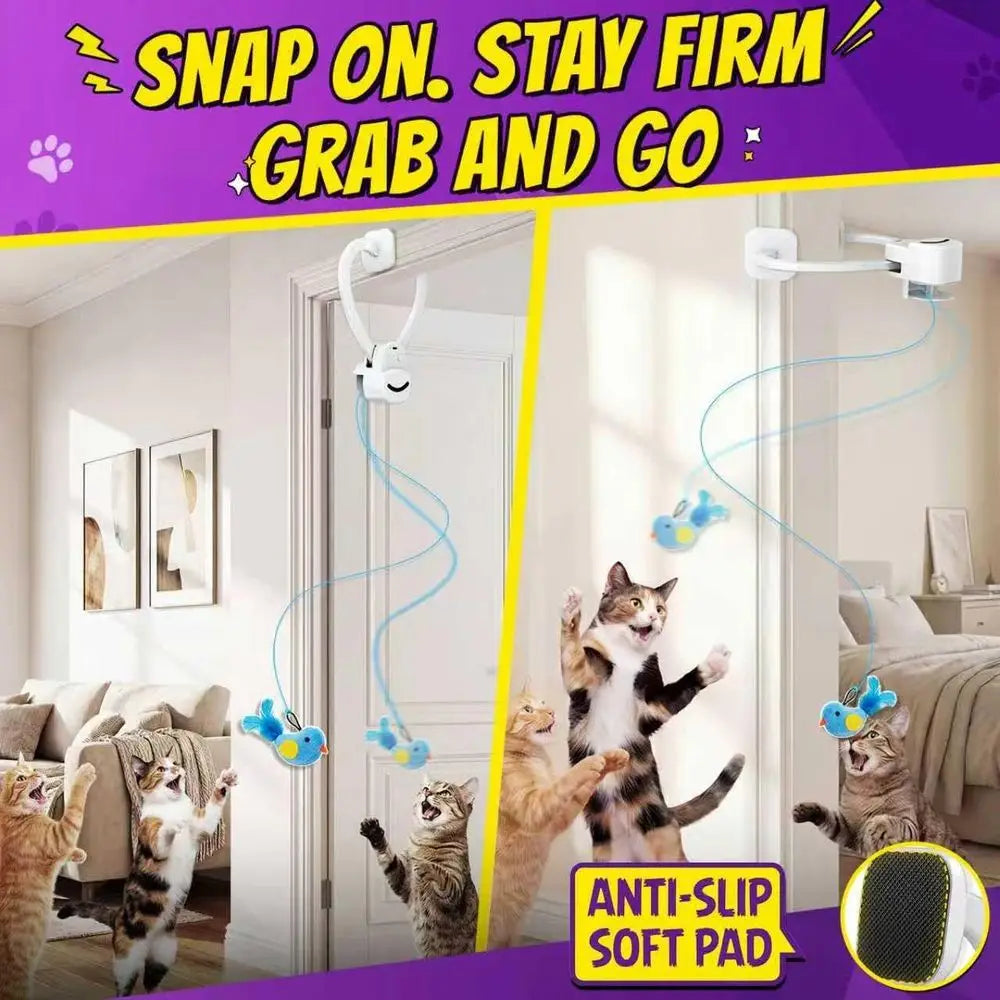 Indoor Cat Toy USB Rechargeable Automatic Bird Wand Chase