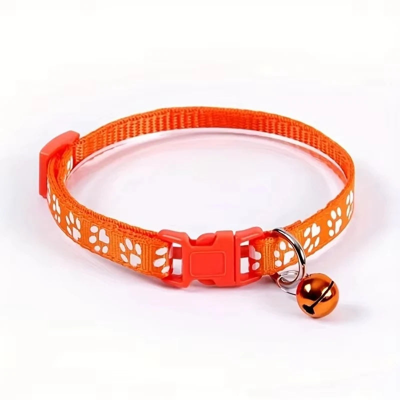 Colorful Pattern Cat Collar With Bell Adjustable Pet Accessory