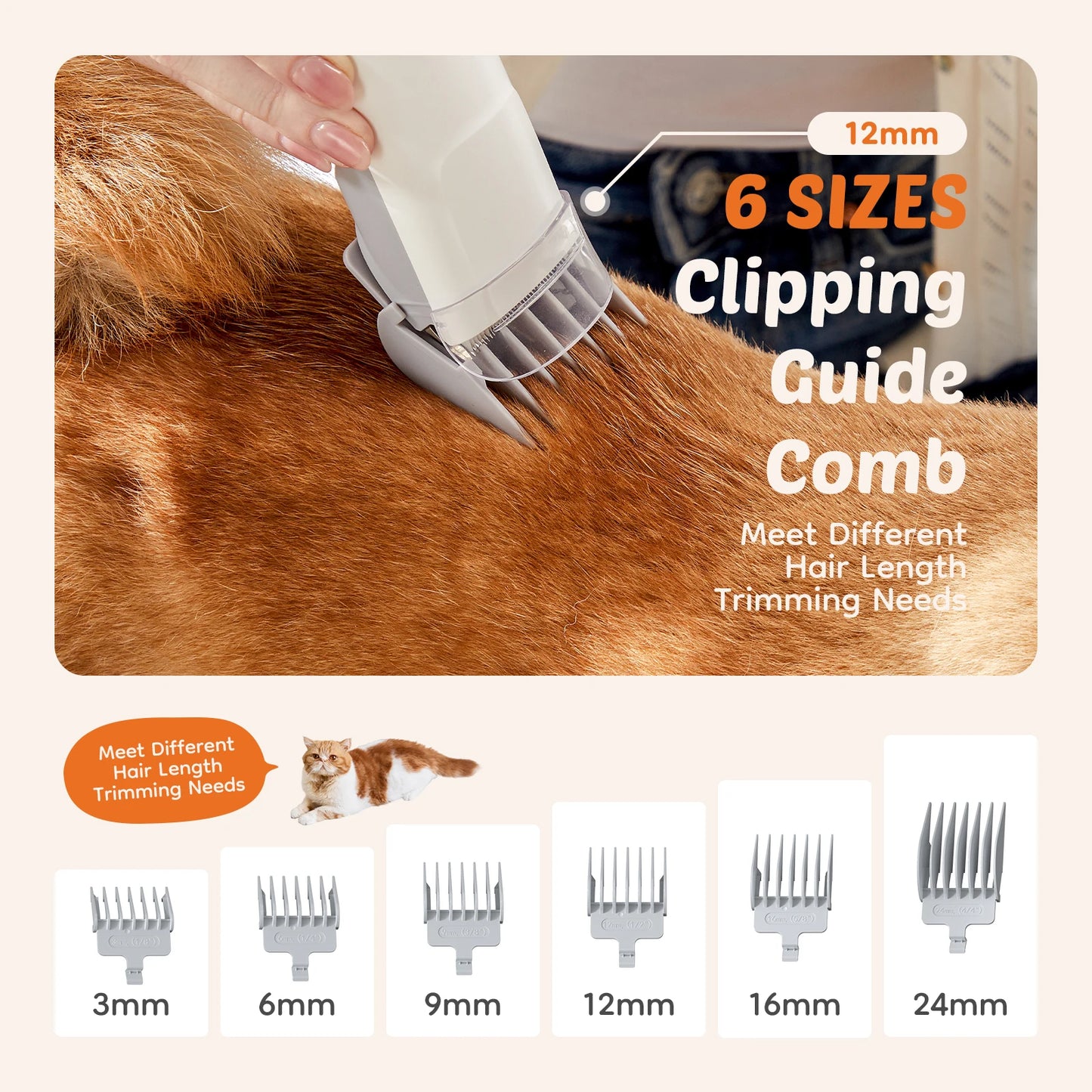 Pet Grooming Vacuum Kit Cordless With 3 Suction Modes