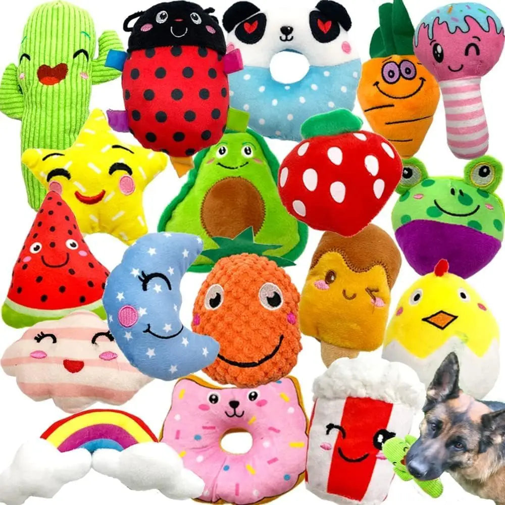 Squeaky Plush Dog Toys Pack for Small and Medium Pets