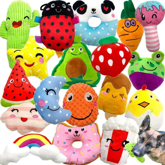 Squeaky Plush Dog Toys Pack for Small and Medium Pets