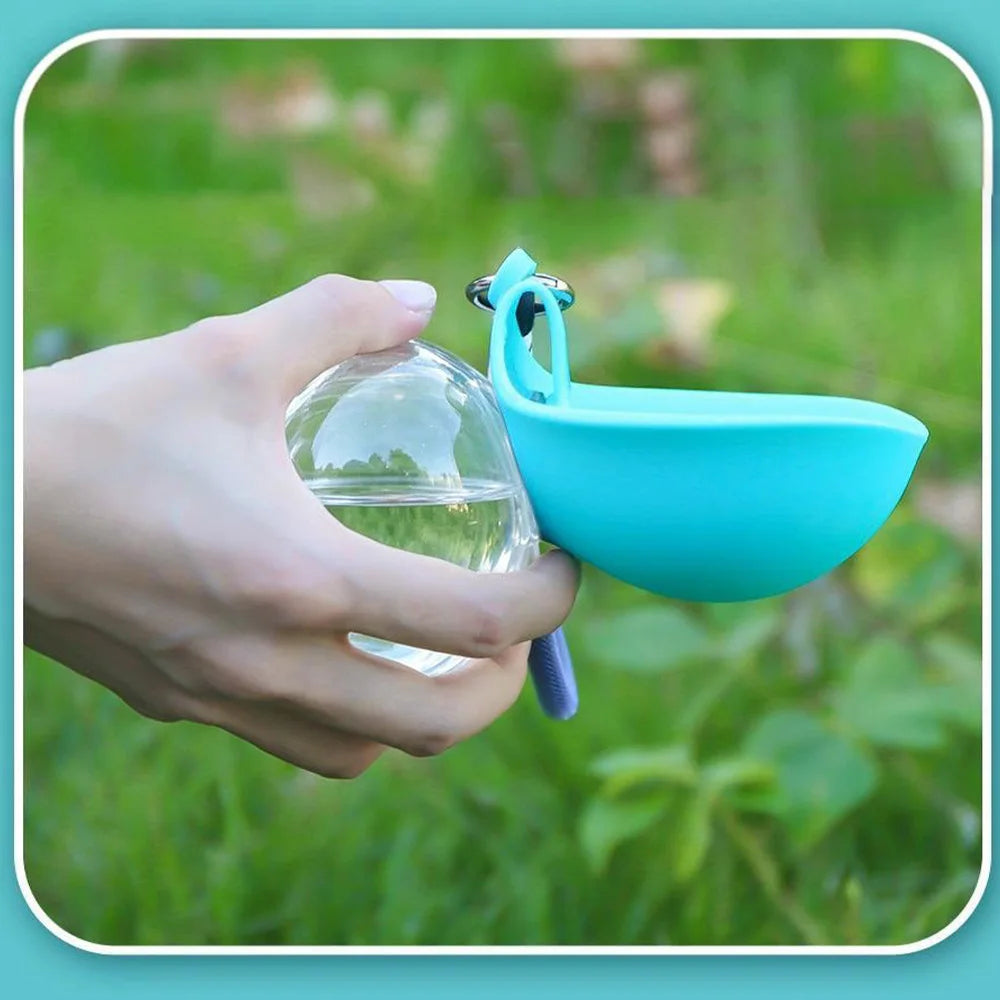 Two In One Portable Dog Water Bottle With Foldable Bowl