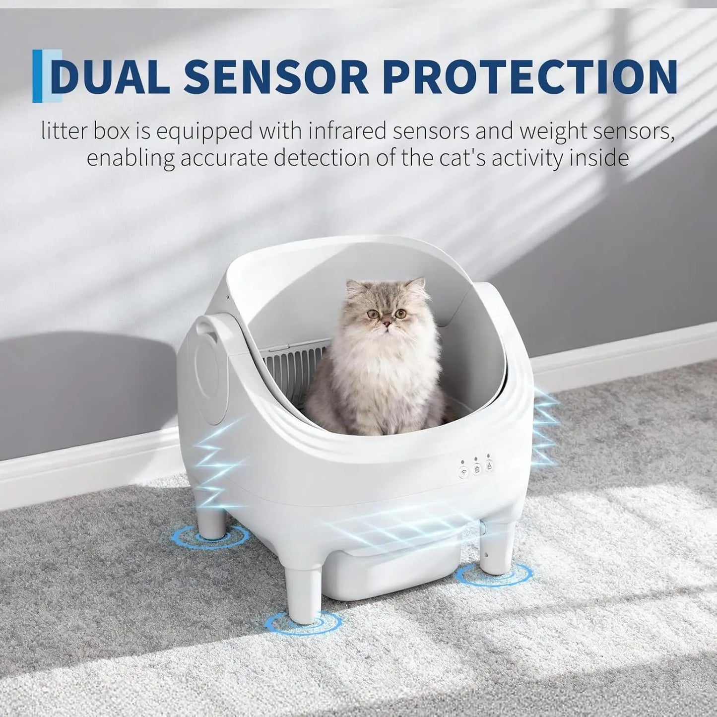 HiMISS App Controlled Self Cleaning Cat Litter Box With Odor Control