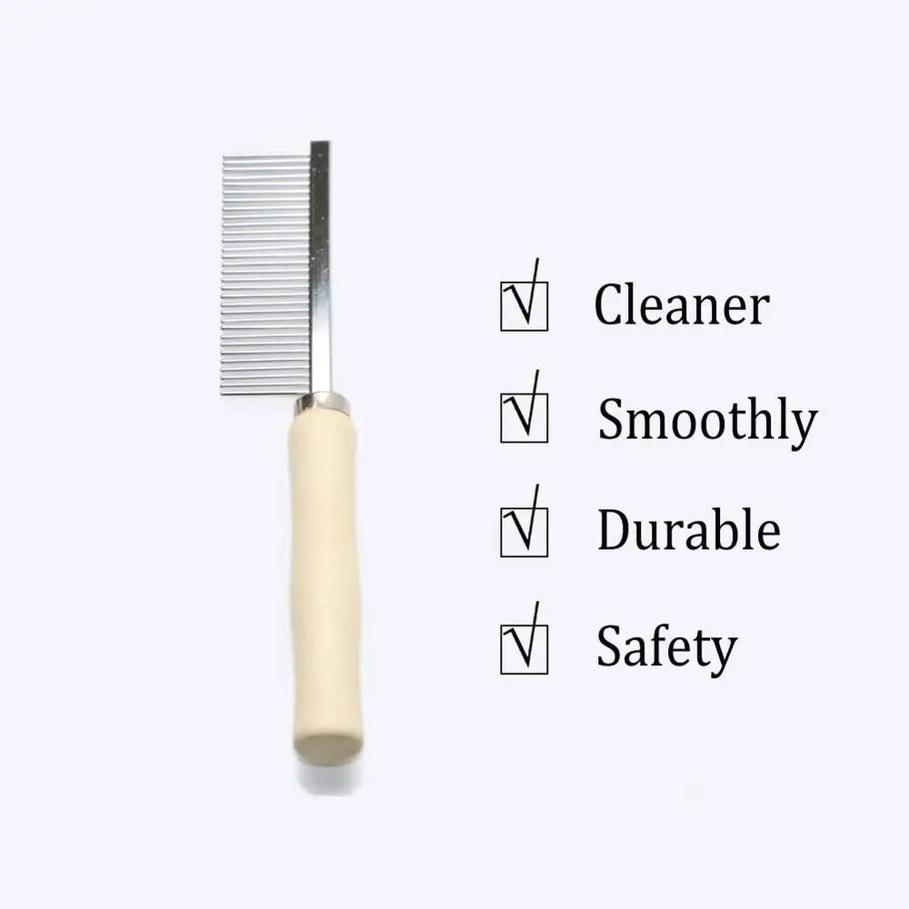 Grooming Comb for Dogs and Cats With Wooden Handle