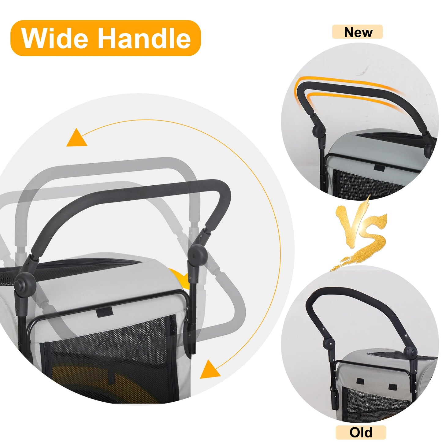 Dog Stroller for Two Dogs Foldable Pet Pram with Wheels