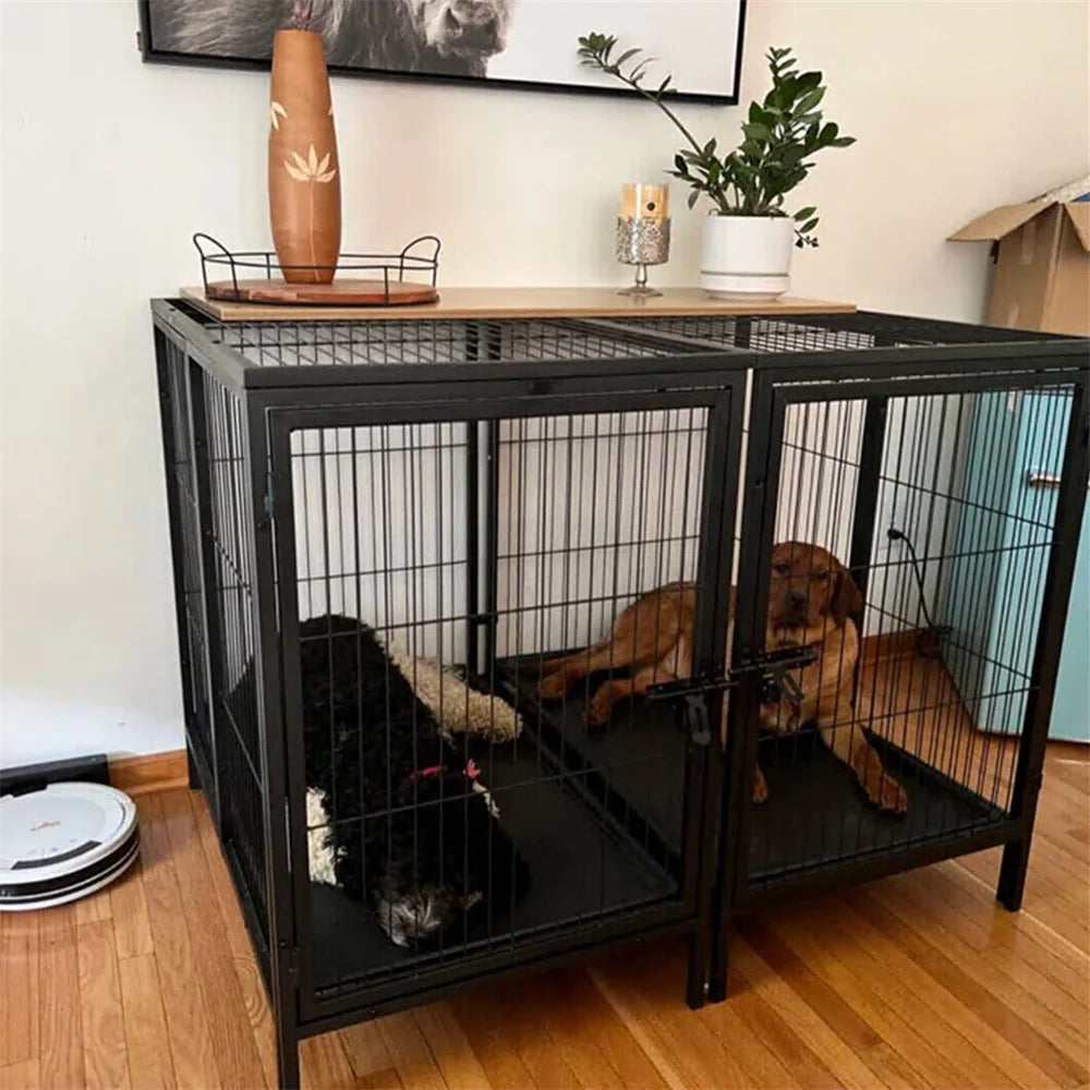 BORWART Heavy Duty Large Dog Crate With Removable Divider