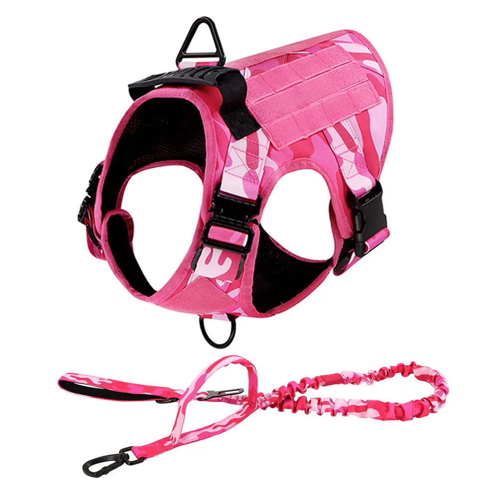 Military Camouflage Dog Harness Adjustable Nylon Vest