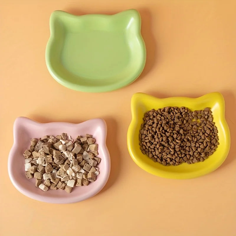 4-Color Cat Pet Bowl Premium Anti-Black-Nose Dish For Dwarf Cats