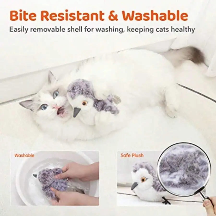 Interactive Cat Toy With Hanging Rope And Chirping Bird