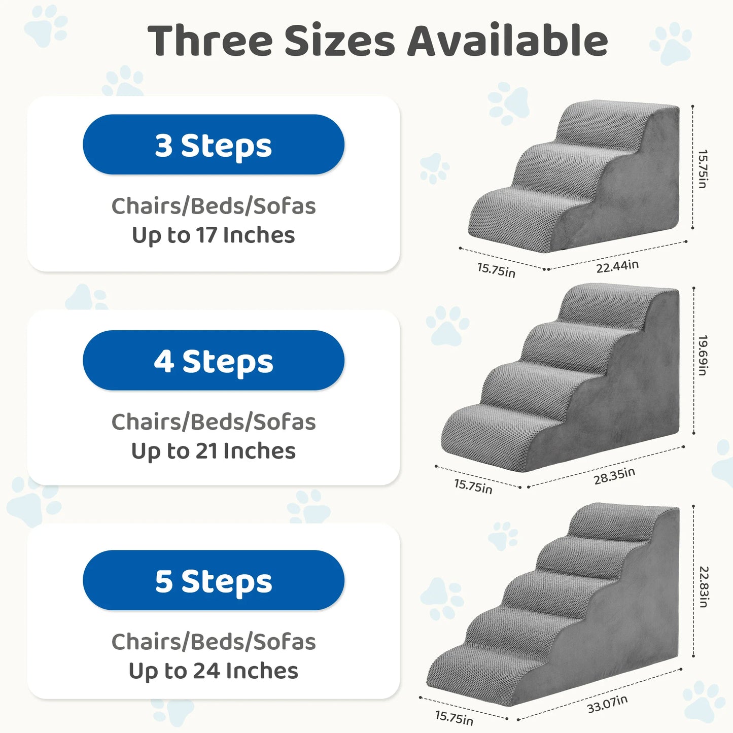 Curved High-Density Foam Dog Stairs Ramp For Small Dogs Non-Slip
