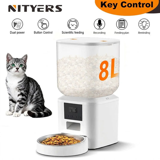 Nityers Automatic Cat Feeder With Timed Dispenser And Voice Recorder