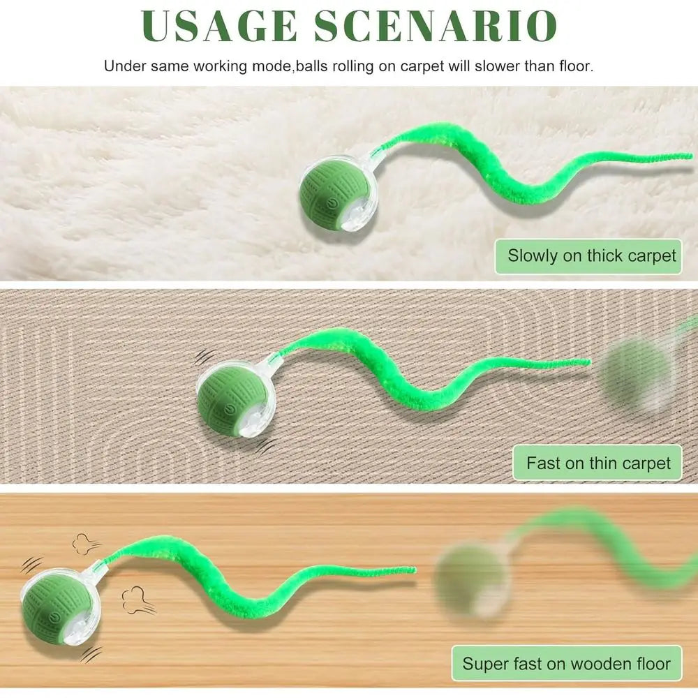 Interactive Automatic Rolling Cat Toy For Playful Indoor Pets