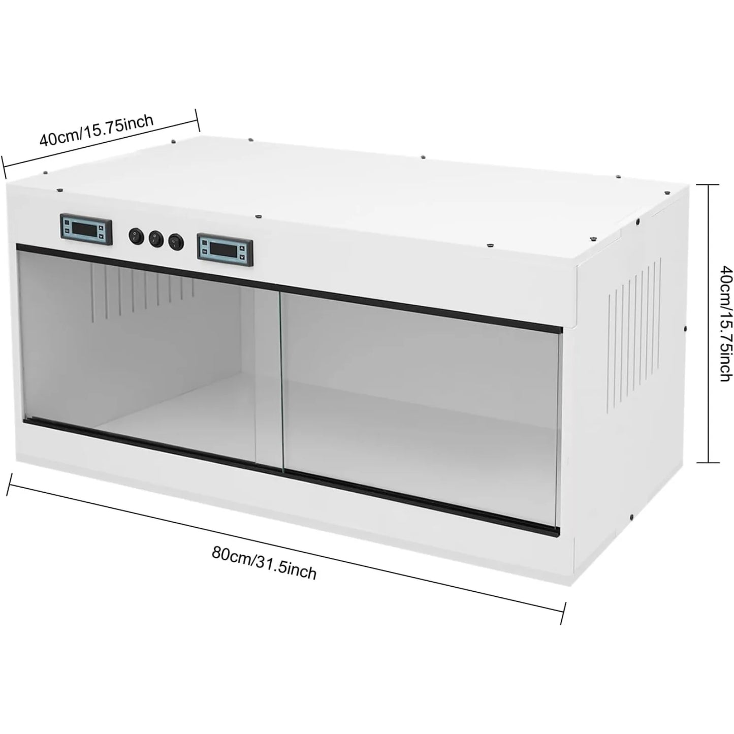 PVC Reptile Tank With Glass Sliding Door Dual Temperature Controller
