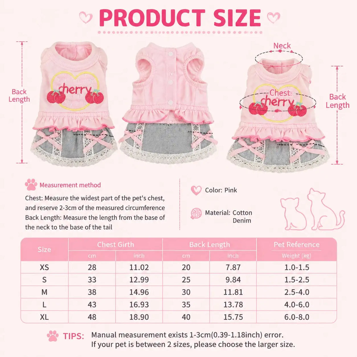 Small Dog Denim Vest Skirt Pet Outfit With Decorative Frills