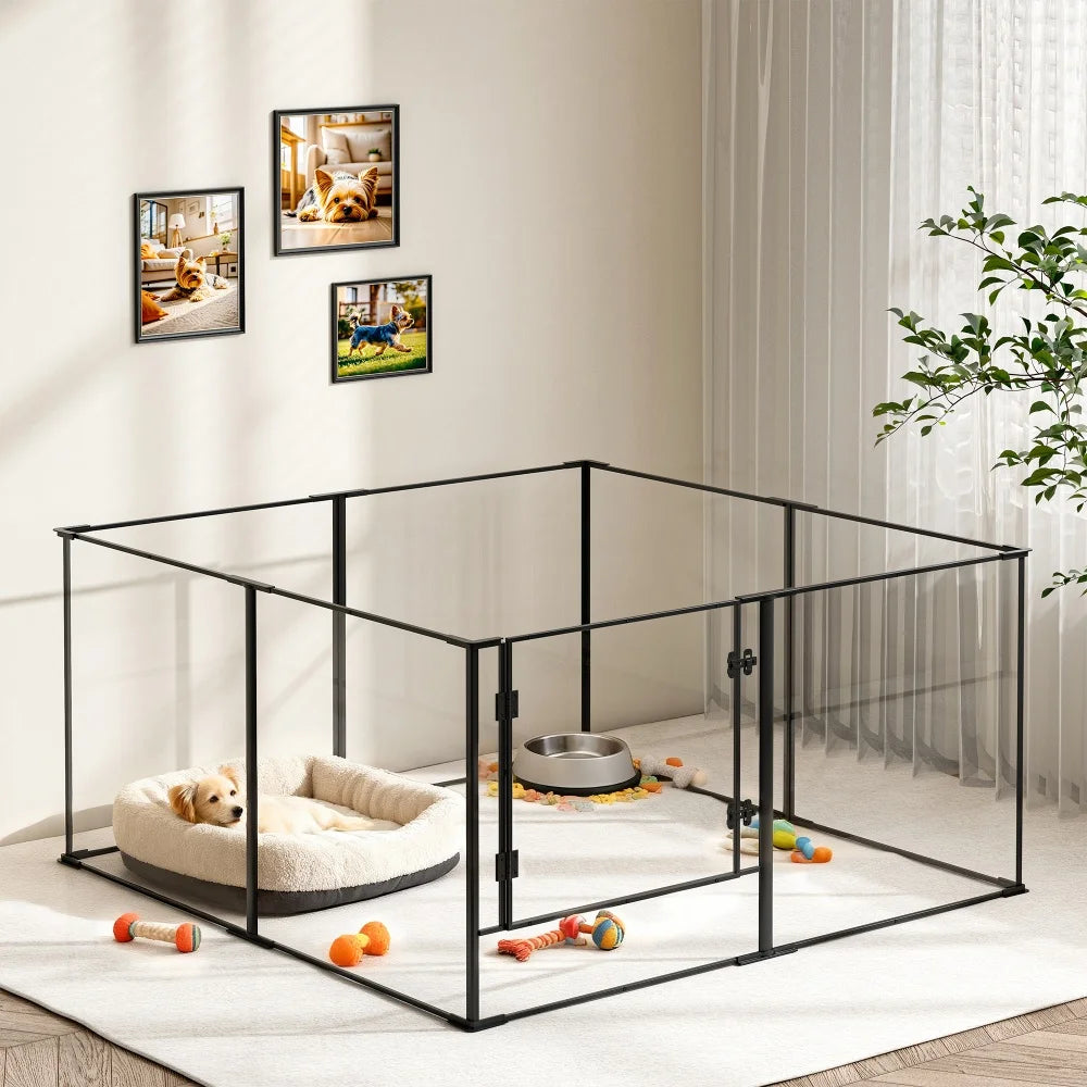 Borwart Acrylic Pet Playpen With Aluminum Frame For All Pets