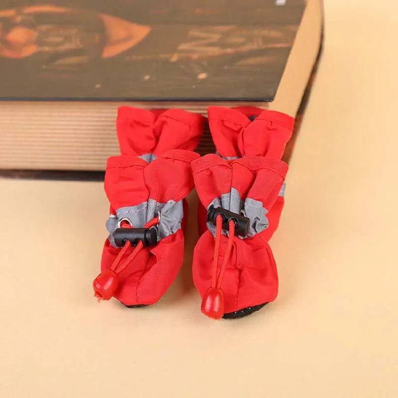 Dog Boots Waterproof Non Slip Reflective Strips Adjustable Drawstring