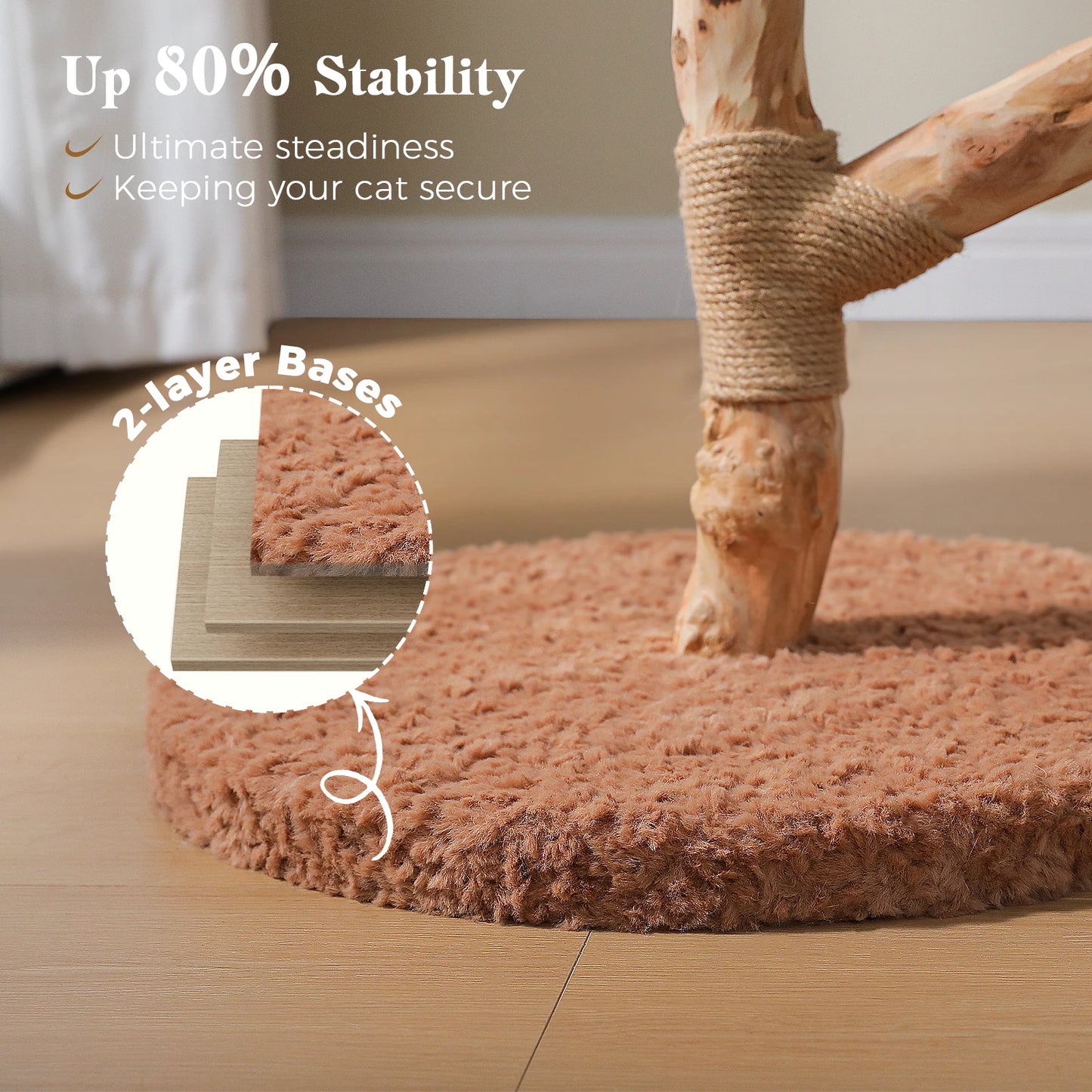 PAWZ Road Wood Cat Tree With Wicker Basket Bed Sisal
