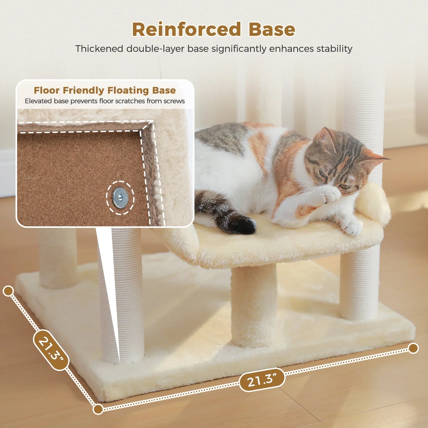 PAWZ Road Multi-Level Cat Tree With Sisal Scratching Posts And Top Perch