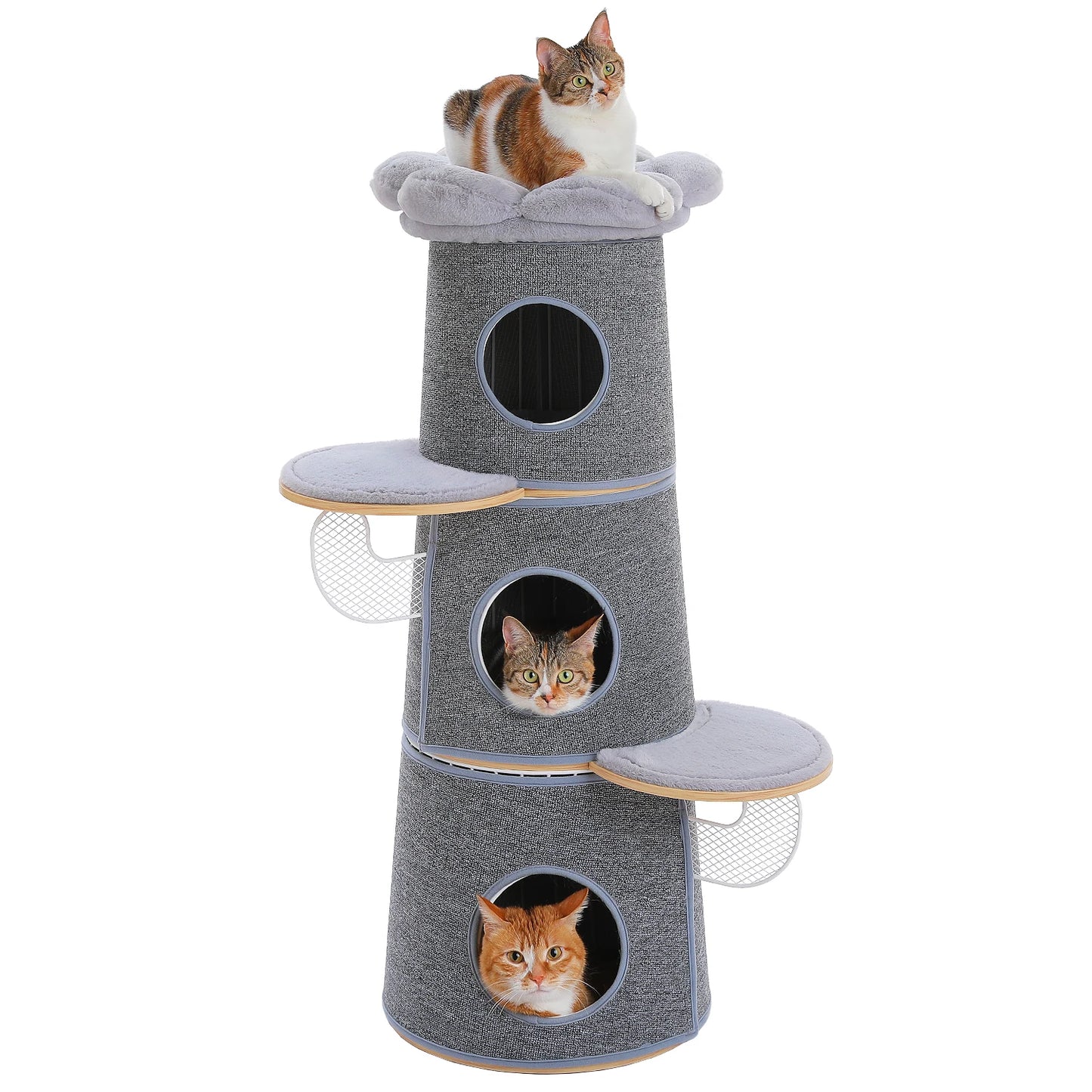 PAWZ Road Modern Cat Tree With Condos Flower Perch