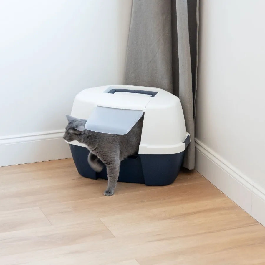 Corner Cat Litter Box With Enclosed Lid Design And Buckles