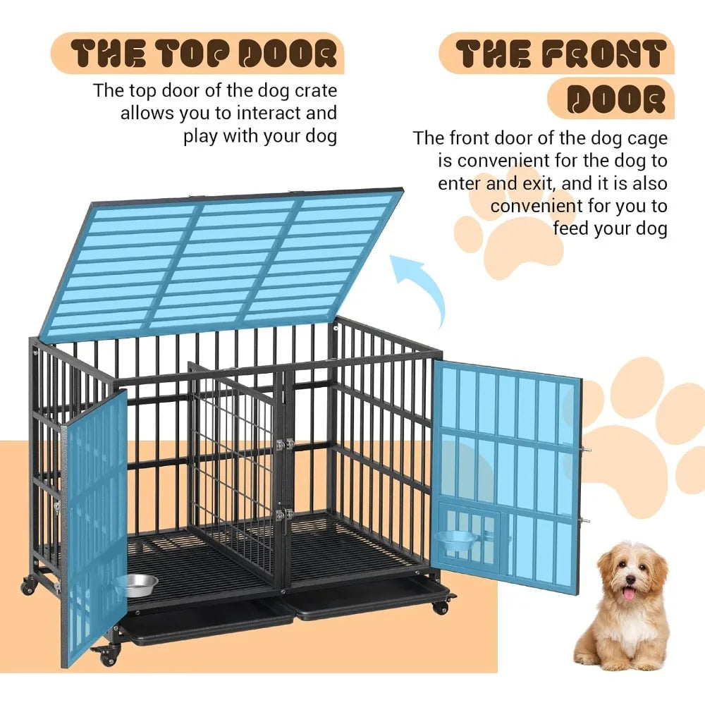 Garvee Heavy Duty Metal Dog Crate With Removable Tray