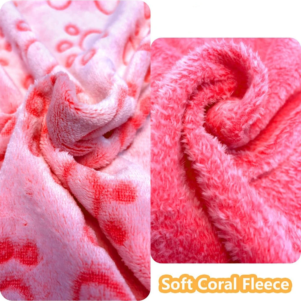 Ultra-Soft Paw Print Dog Blankets, Cozy, Machine Washable