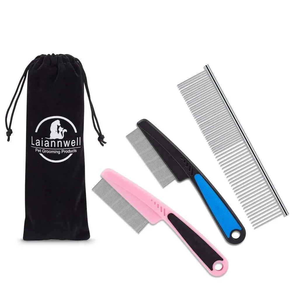 Cat Comb Grooming Kit Three Pack For Dogs And Cats