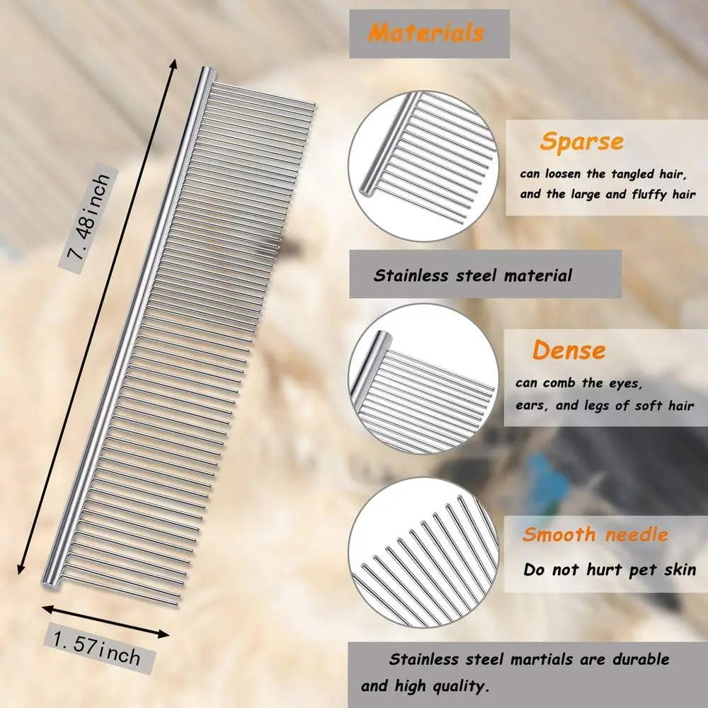 Cat Comb Grooming Kit Three Pack For Dogs And Cats
