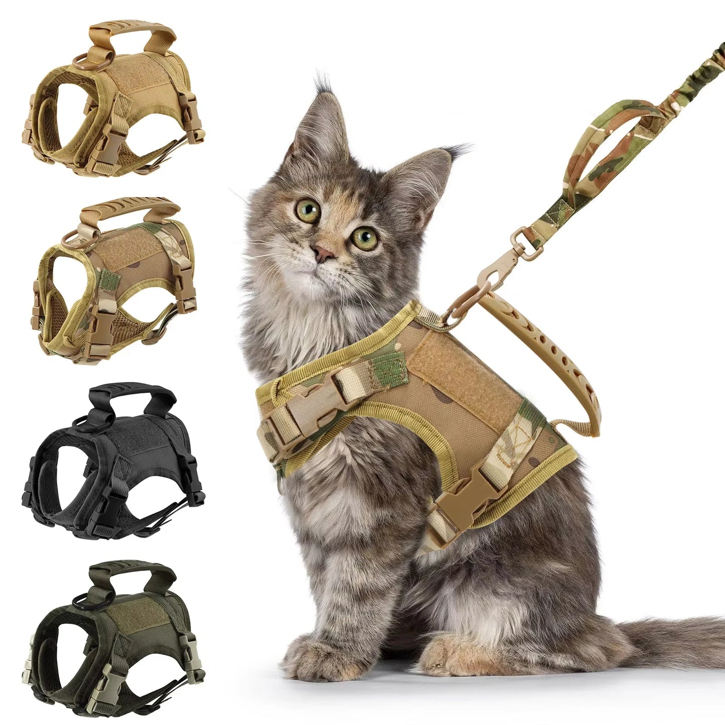 Tactical Cat Harness And Leash Set With Handle For Pets