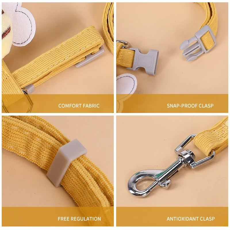 Bee Themed Cat Harness Leash Set Adjustable For Small Medium Pets