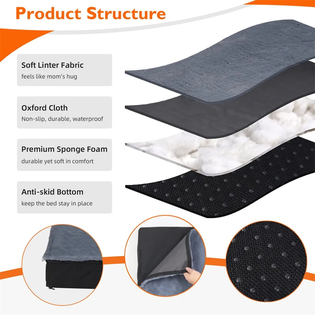 BORWART CN Orthopaedic Waterproof Dog Bed With Removable Washable Cover