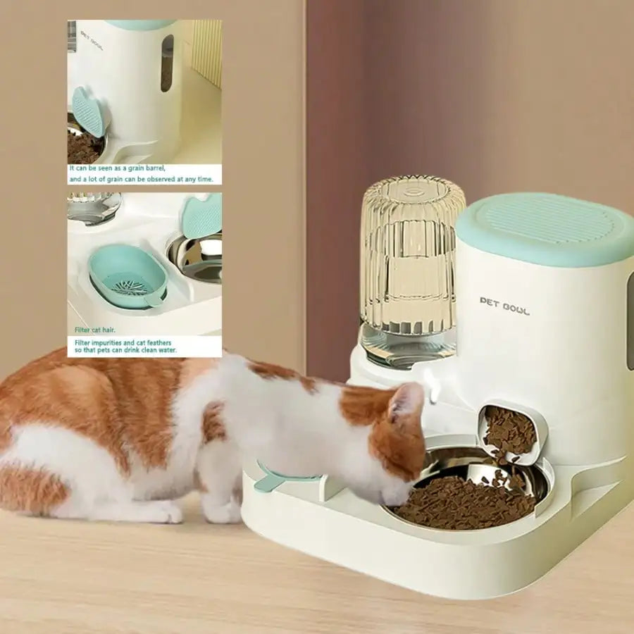 2 In 1 Automatic Pet Feeder And Water Dispenser For Cats And Dogs