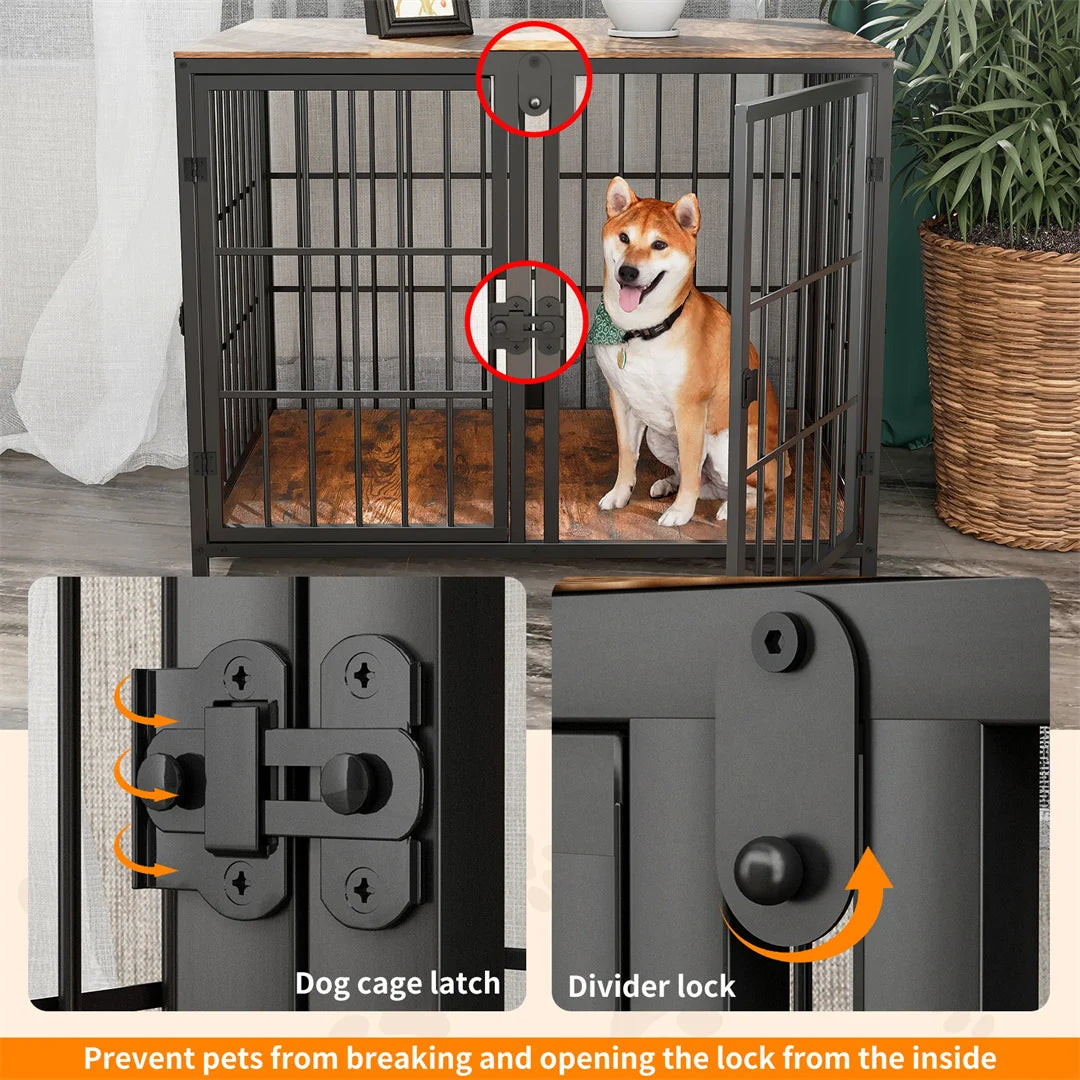Bingopaw Heavy Duty Wooden Dog Crate Furniture Side Table