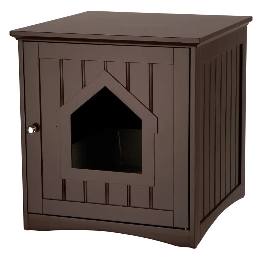 Small Cat Litter Box Enclosure Side Table Hidden Design