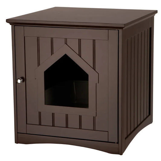 Small Cat Litter Box Enclosure Side Table Hidden Design