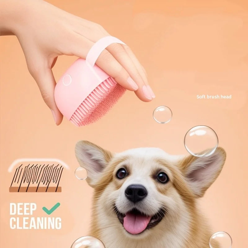 Multifunctional Soft Silicone Pet Bath Massage Brush For Dogs Cats
