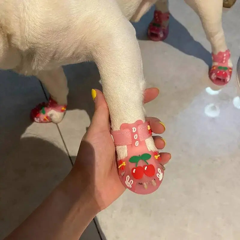 Silicone Summer Dog Sandals Nonslip Jelly Style Waterproof Puppy Shoes