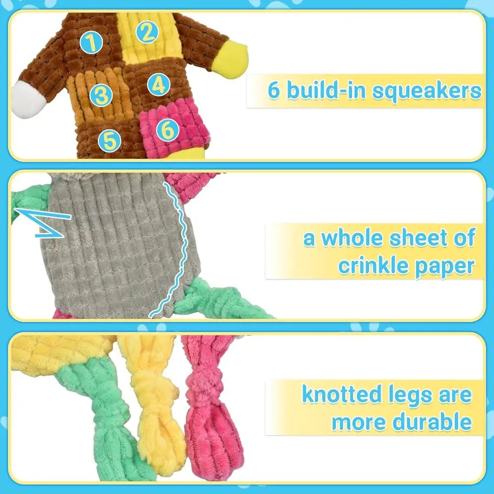 Five Piece Dog Toy Bundle With Assorted Animal Shapes